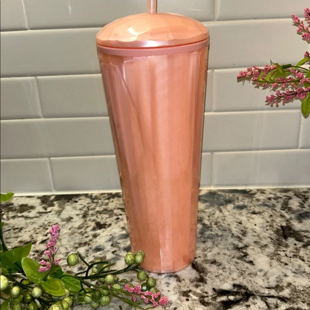 Starbucks 2021 Blush Pink Kaleidoscope Dome Lid 24oz Cold Cup Tumbler Venti Size